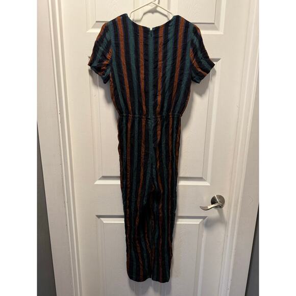 Madewell Stripe Short Sleeve Wrap Wool Blend Jumpsuit Size 0 - Picture 7 of 8